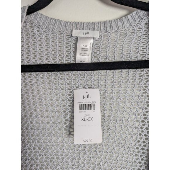 J Jill Batwing Cardigan XL - 3X Open Front Stretchy Lightweight Lagenlook Boho - Picture 4 of 9